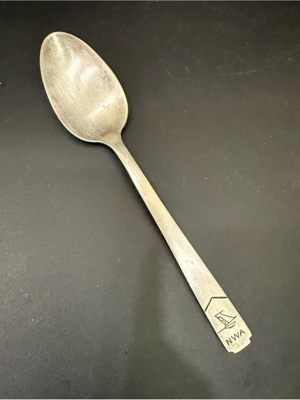 1pc Vintage INTERNATIONAL SILVER CO. Silverplate NWA Northwest Airlines Teaspoon